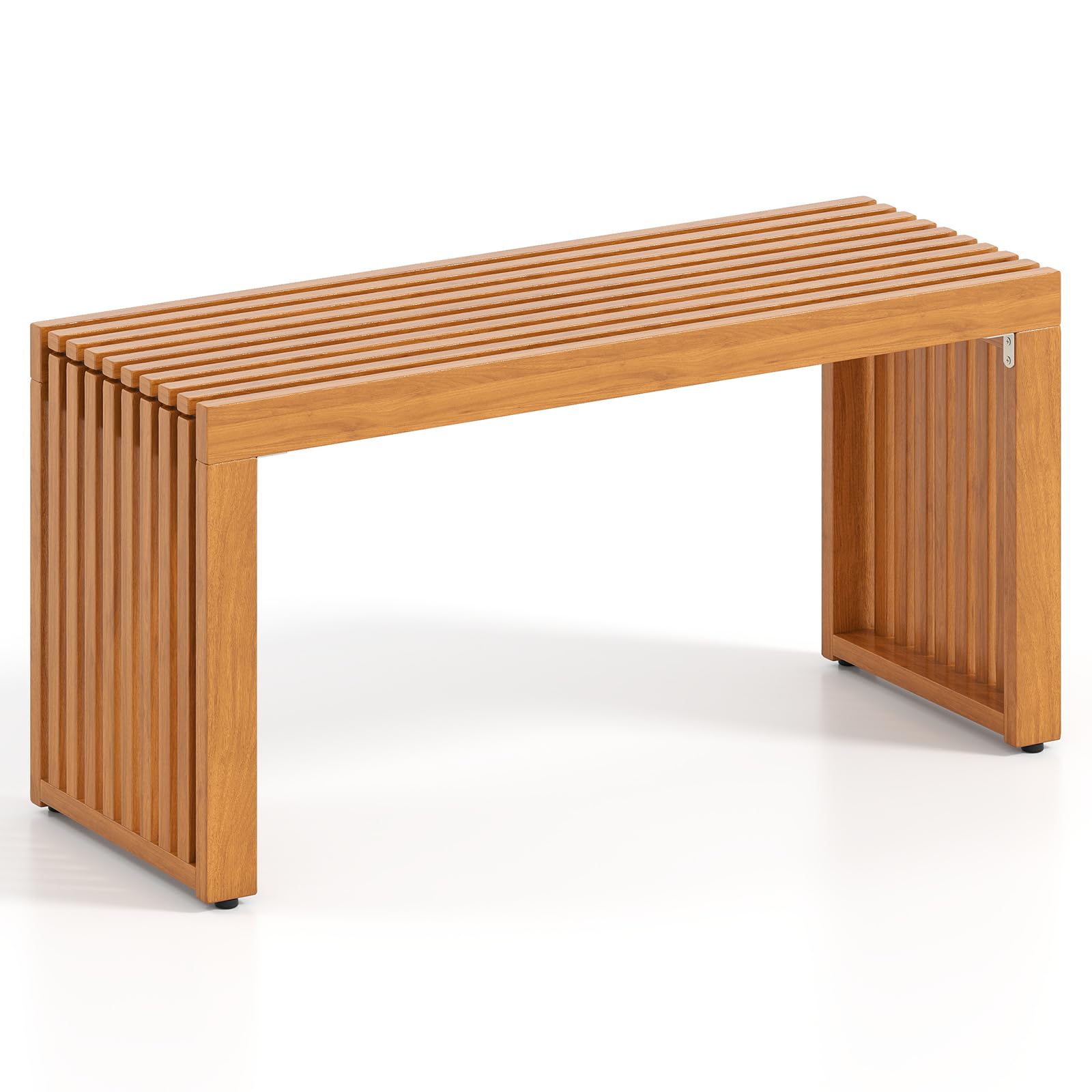 Tangkula 36” Outdoor All Slat Wood Bench for 2 People